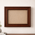 Antiker Holzbilderrahmen mit Glas – Mahagoni, wurmstichige Textur