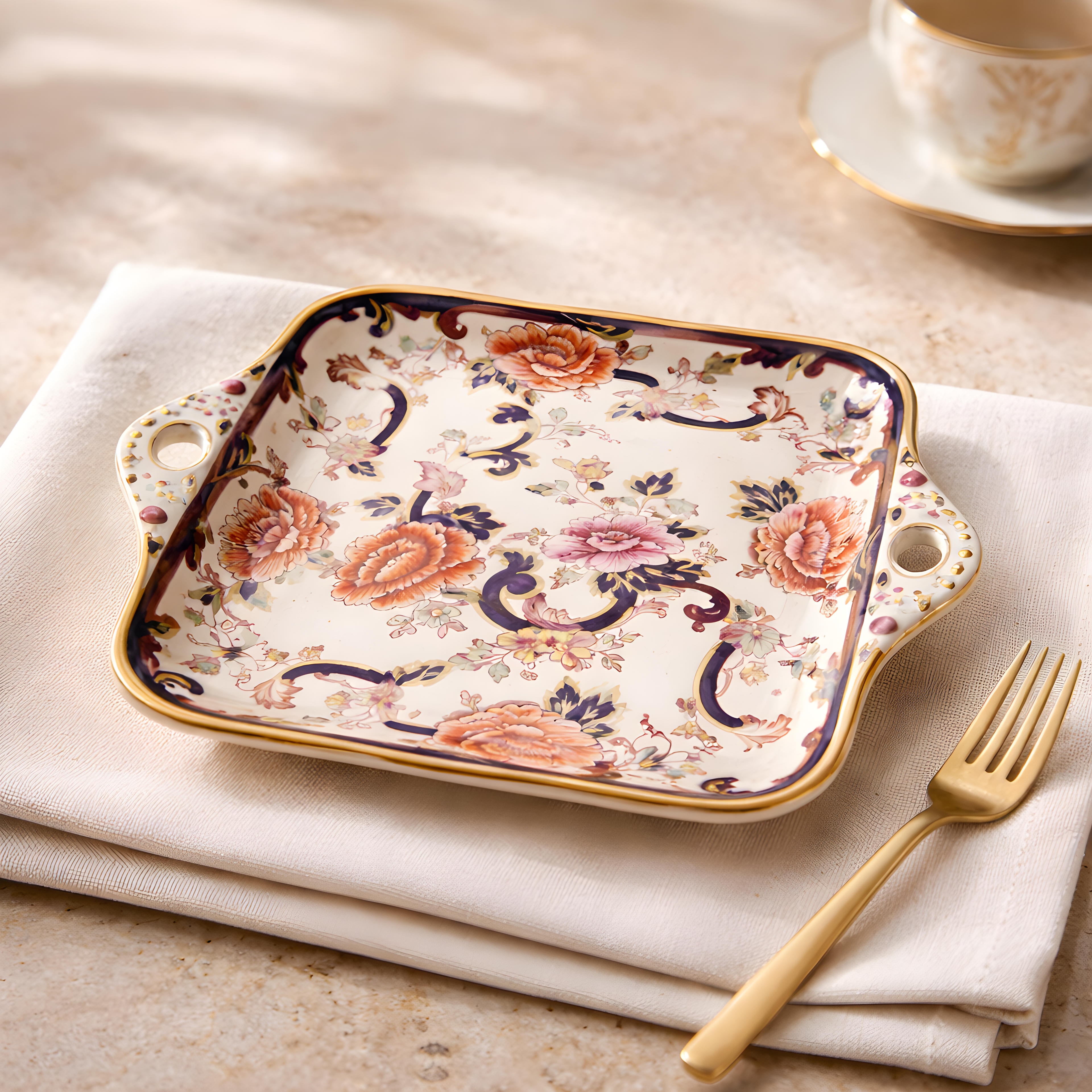 Plateau de service Mason's Patent Ironstone 'Mandalay' Chinoiserie — Angleterre