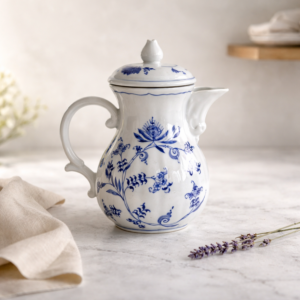 Blaue Donau Japan Porzellan Kaffeekanne mit Deckel – Zwiebelmuster