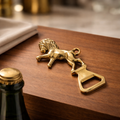 Vintage Brass Rampant Lion Bottle Opener – Cast Brass, 13 cm, Hanging Ring