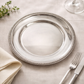Antique Silver-Plated Charger Plate – Neoclassical Egg-and-Dart Border | Hallmarked | 30 cm