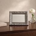 Miroir Baroque Orné Argenté — Mural ou à Poser | Cadre à Volutes d'Acanthus