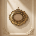 Vintage Ornate Oval Baroque Picture Frame Antique Gold Acanthus Scrollwork 13x10 cm Opening - WhisperTreasuresCo