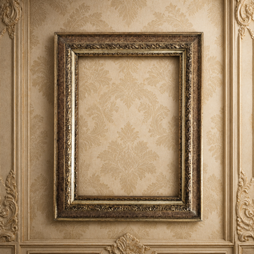 Antique Ornate Wooden Picture Frame Gold-Bronze Embossed 33x40cm Glass Included - WhisperTreasuresCo