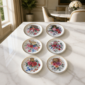 Lot de 6 dessous de verre en porcelaine florale Johann Seltmann Vohenstrauss | Motif 609