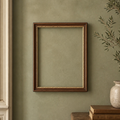 Vintage Striped Wood Veneer Picture Frame 30.5×37 cm with Glass – Portrait, Wall - WhisperTreasuresCo