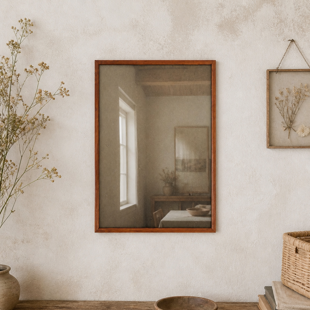 Vintage Wooden Picture Frame 32×41 cm Slim Profile with Glass – Portrait & Landscape - WhisperTreasuresCo