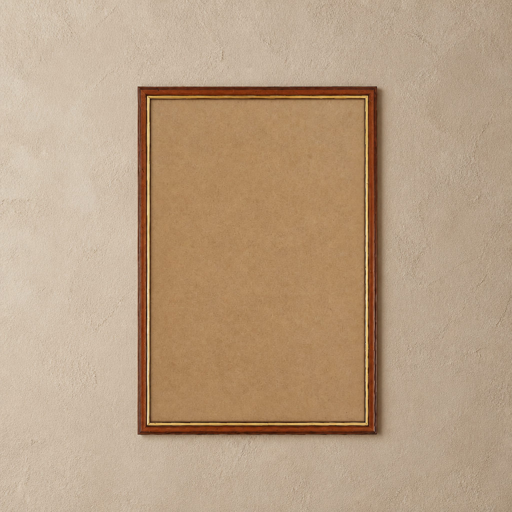 Vintage Wooden Picture Frame 33×48 cm Mahogany Brown Gold Trim with Glass – Portrait & Landscape - WhisperTreasuresCo