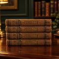 Antique Shakespeare book set – Complete Dramatic Works in German, 12 Volumes in 4 Books, Art Nouveau