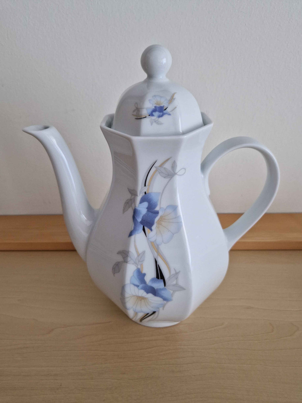 Elegant Vintage Rosenthal Coffee Set – Blue Floral Motif for 6