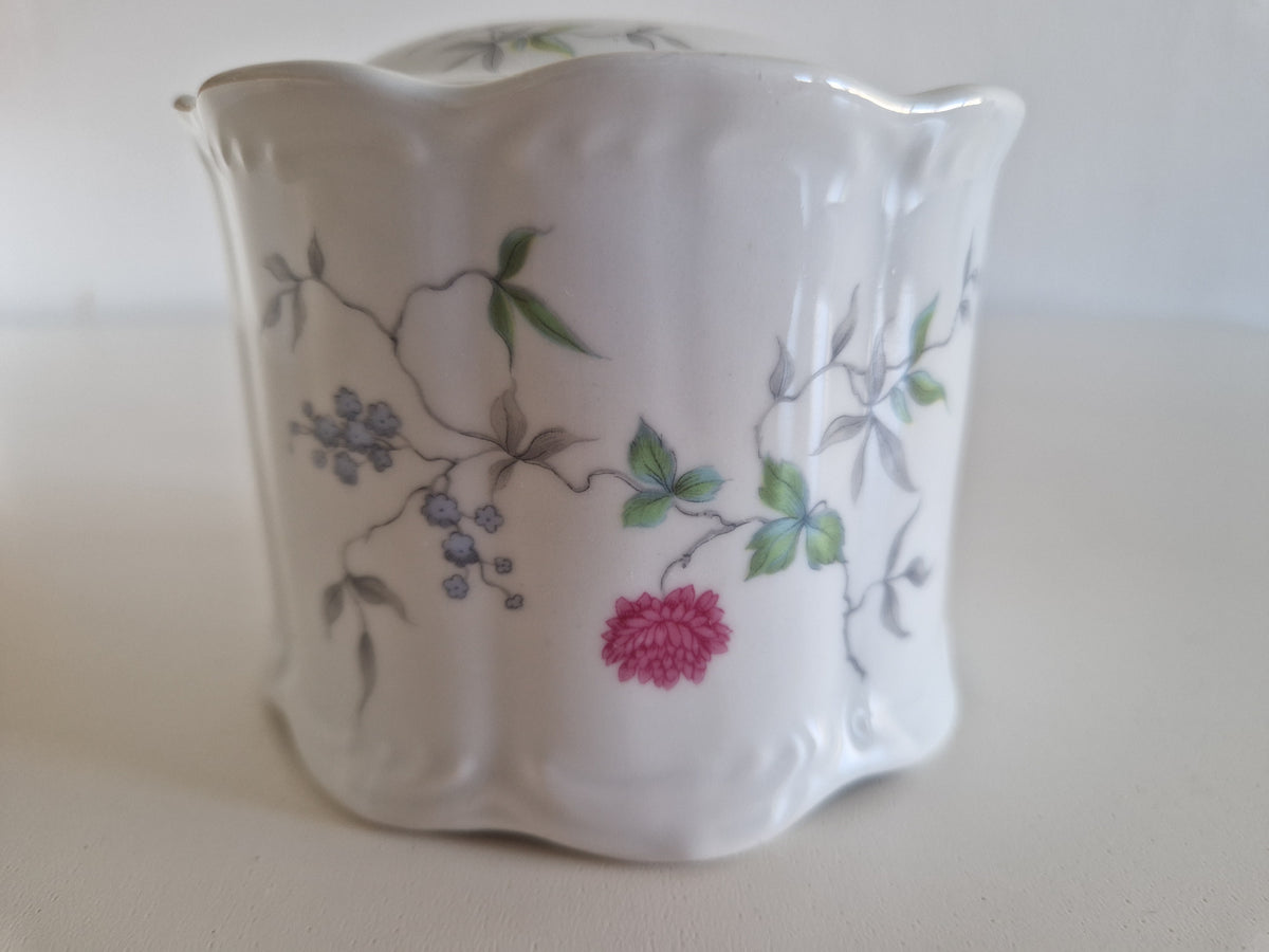 Vintage Royal KPM Bavaria Porcelain Hair Receiver, Floral Vanity Pot, 8 cm