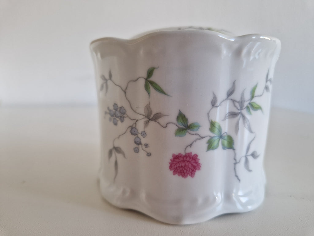 Vintage Royal KPM Bavaria Porcelain Hair Receiver, Floral Vanity Pot, 8 cm