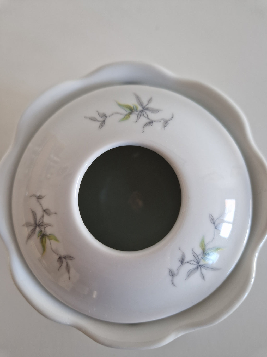 Vintage Royal KPM Bavaria Porcelain Hair Receiver, Floral Vanity Pot, 8 cm