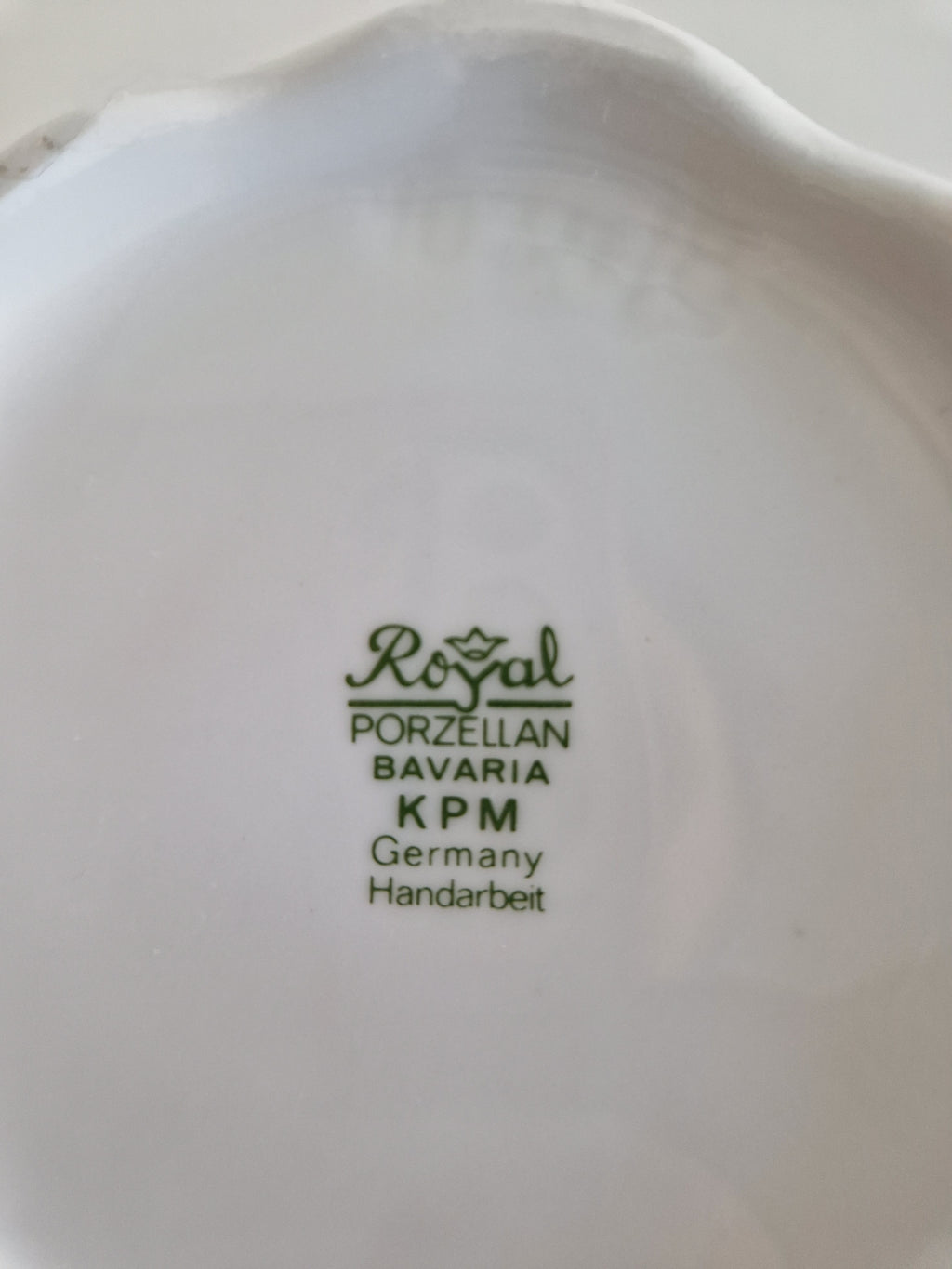 Vintage Royal KPM Bavaria Porcelain Hair Receiver, Floral Vanity Pot, 8 cm