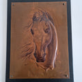 Copper Repousse Horse Portrait – Signed A. Kounenakis, 45×34 cm