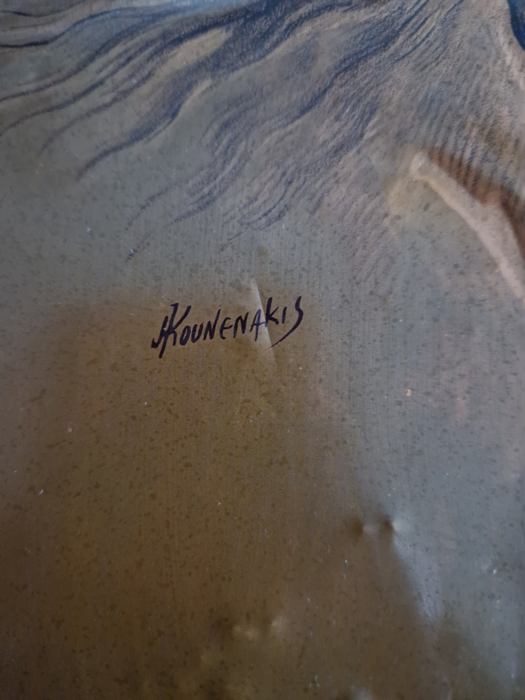 Copper Repousse Horse Portrait – Signed A. Kounenakis, 45×34 cm