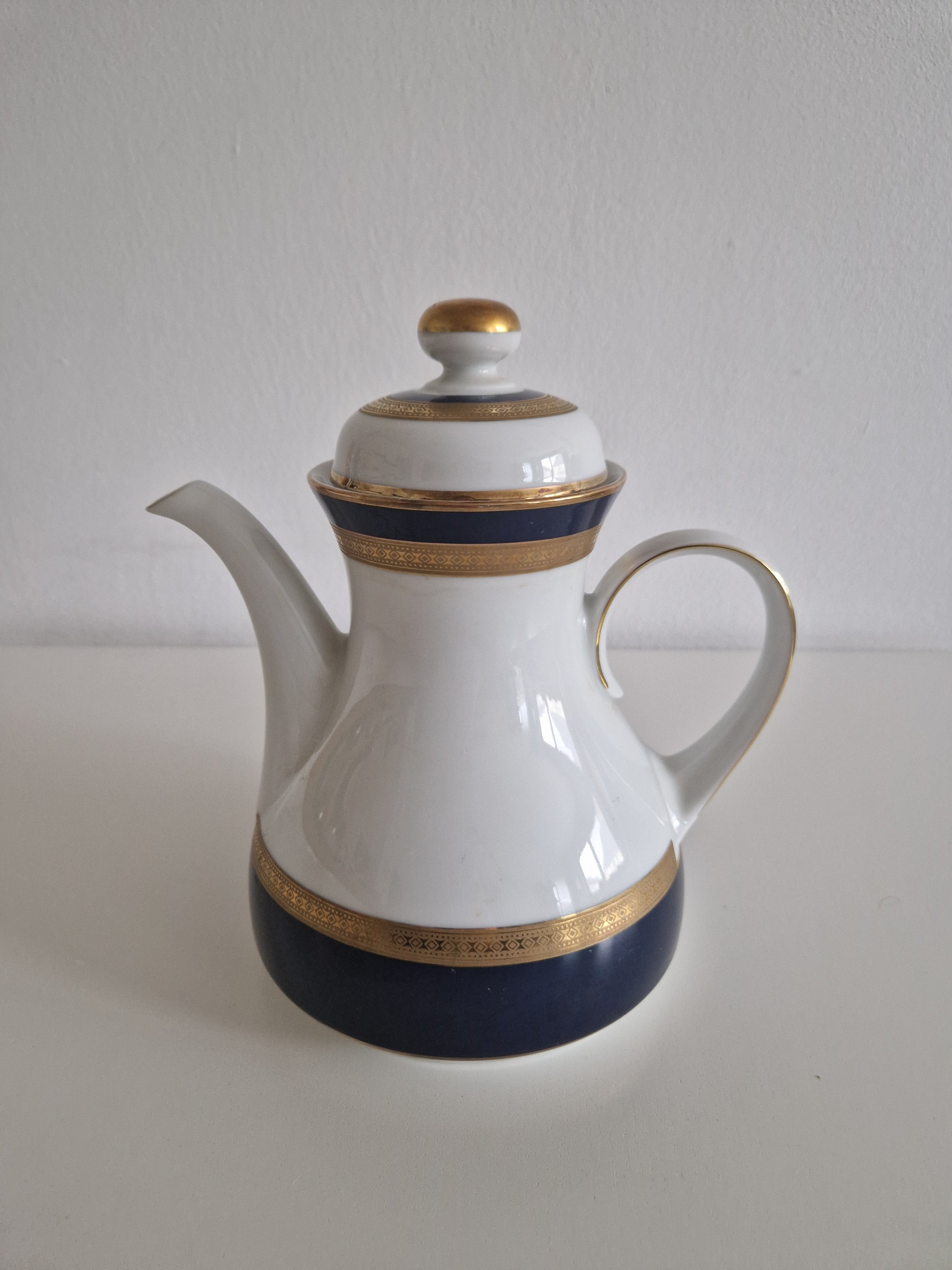 Winterling Bavaria – Service à café en porcelaine bleu cobalt et or – 15 pièces, Marktleuthen