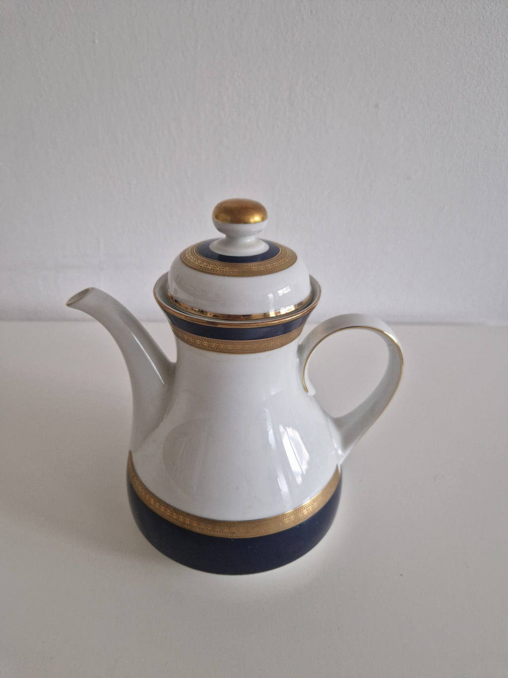 Winterling Bavaria – Service à café en porcelaine bleu cobalt et or – 15 pièces, Marktleuthen