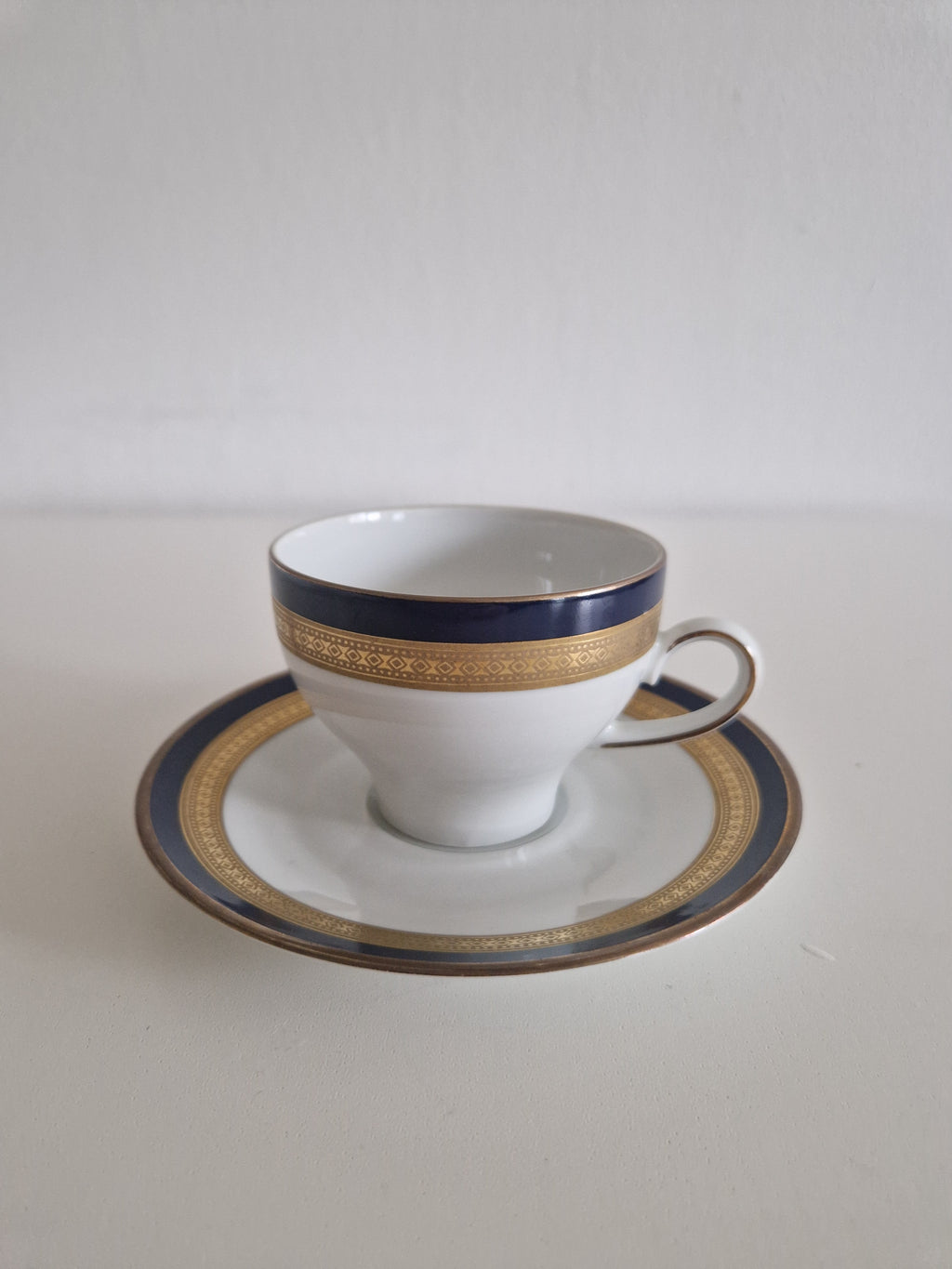 Winterling Bavaria – Service à café en porcelaine bleu cobalt et or – 15 pièces, Marktleuthen