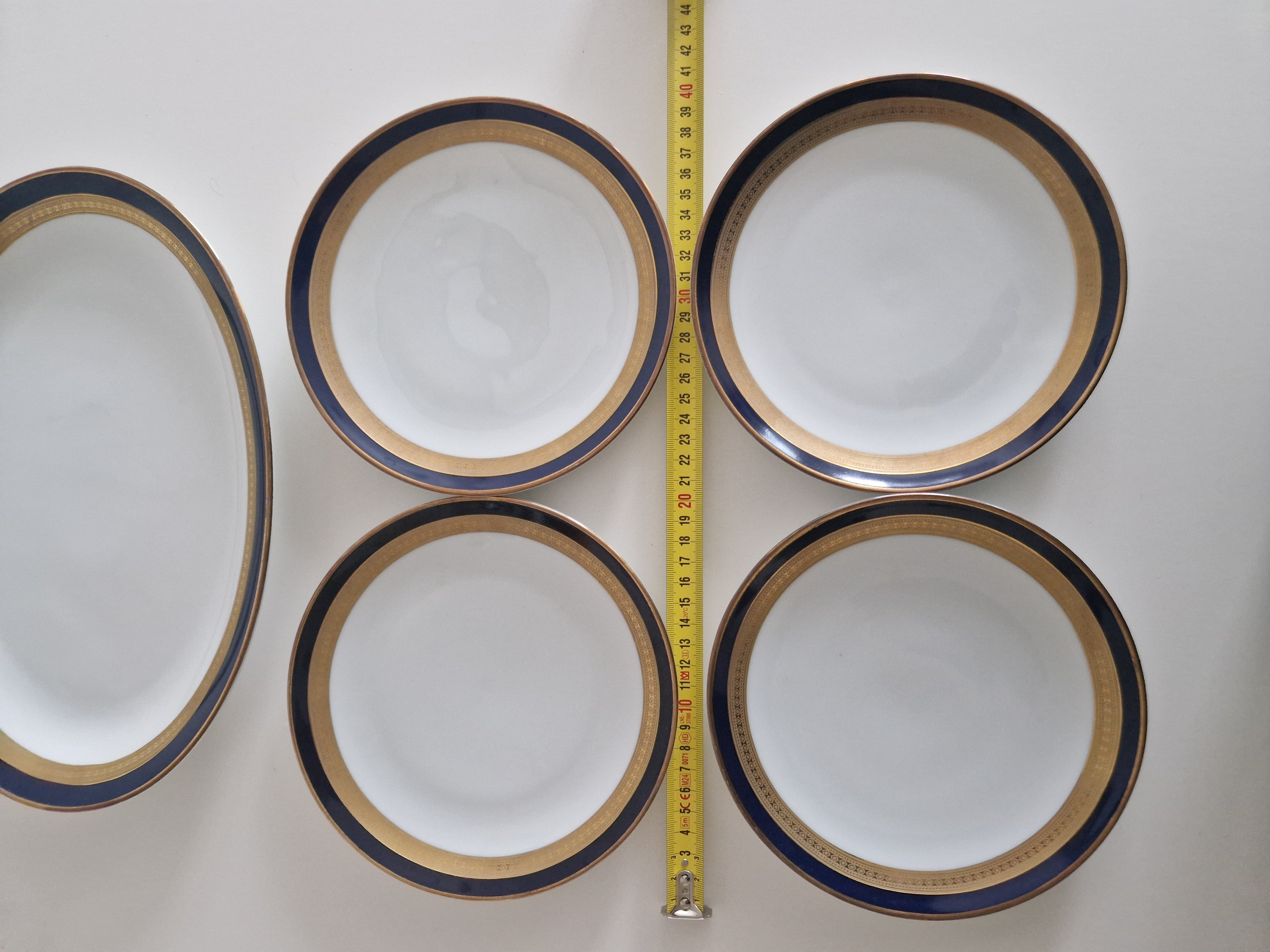Winterling Bavaria – Service à café en porcelaine bleu cobalt et or – 15 pièces, Marktleuthen