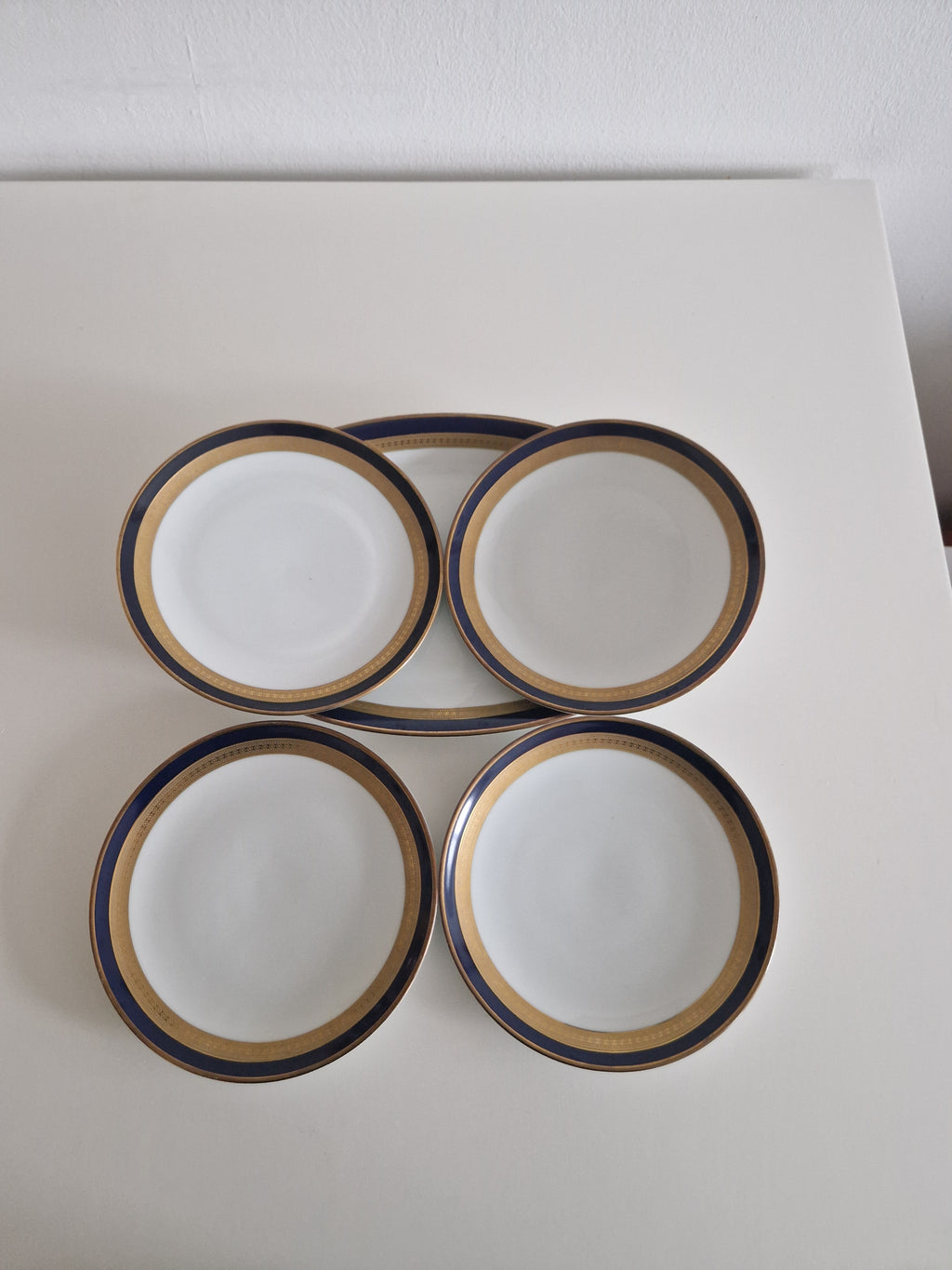 Winterling Bavaria – Service à café en porcelaine bleu cobalt et or – 15 pièces, Marktleuthen