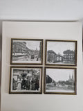 Set aus 4 gerahmten Schwarz-Weiß-Fotografien von Wien, um 1900 – Straßenszenen aus der Habsburgerzeit