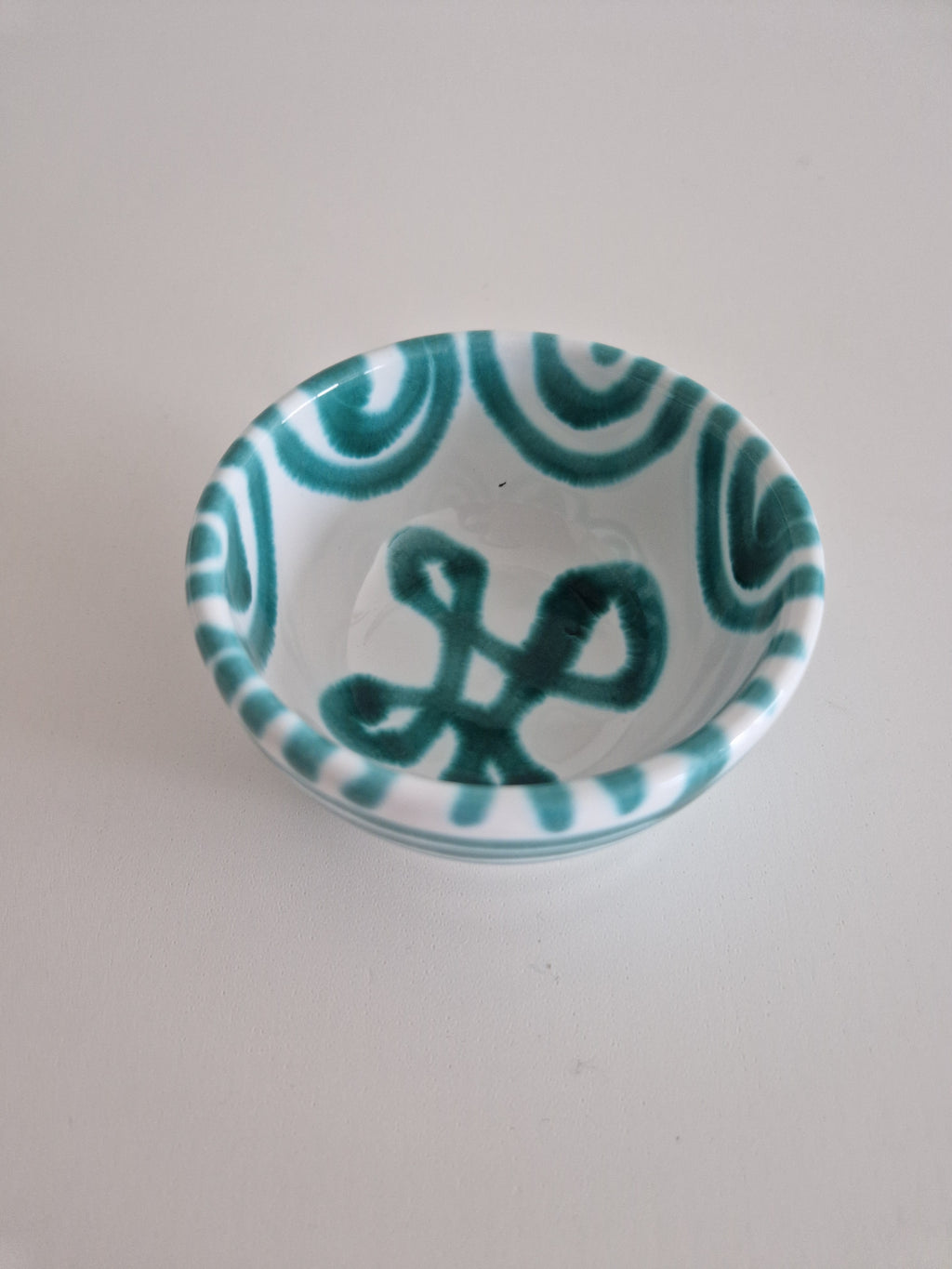 Gmundner Keramik Autriche Petit Bol Peint à la Main — Motif Grün Geflammt | Peinture à la main
