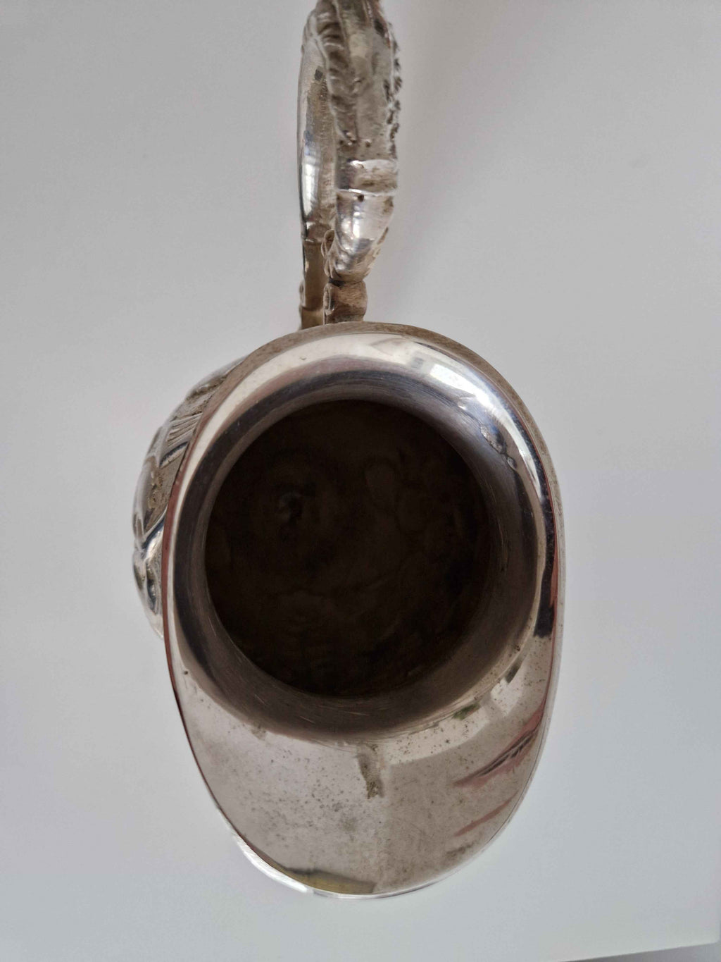 Antique Silver-Plated Cream Jug Repousse Floral Decoration Vintage Tableware