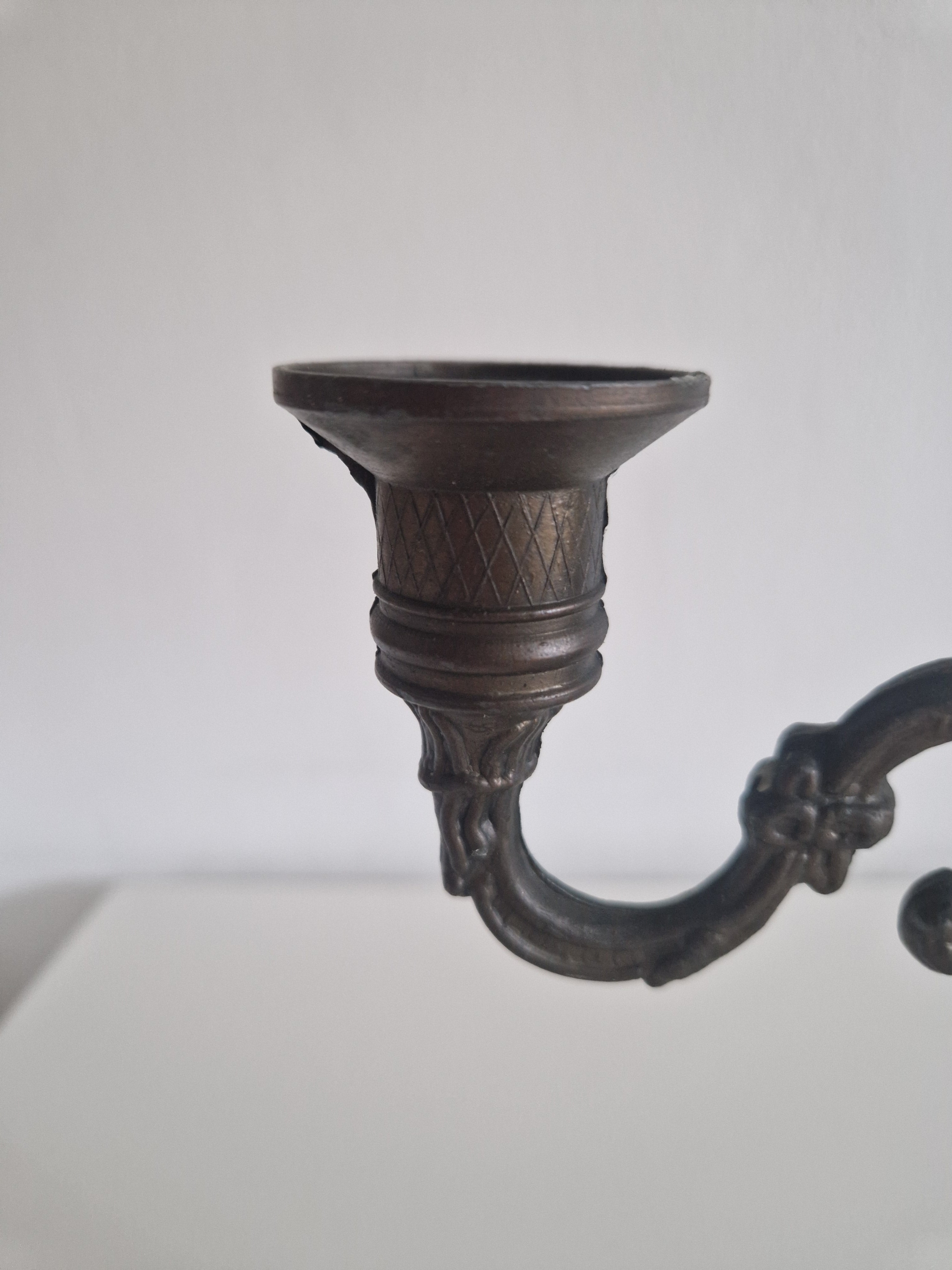 Vintage Cherub Candelabra | French Rococo 3-Arm Candle Holder with Dancing Putto Figure, c. Late 19th Century