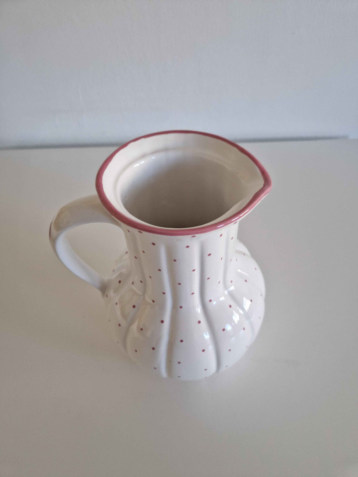 Vintage Gmundner Keramik Jug - Beautiful Rotgeflammt Red Dot Pattern