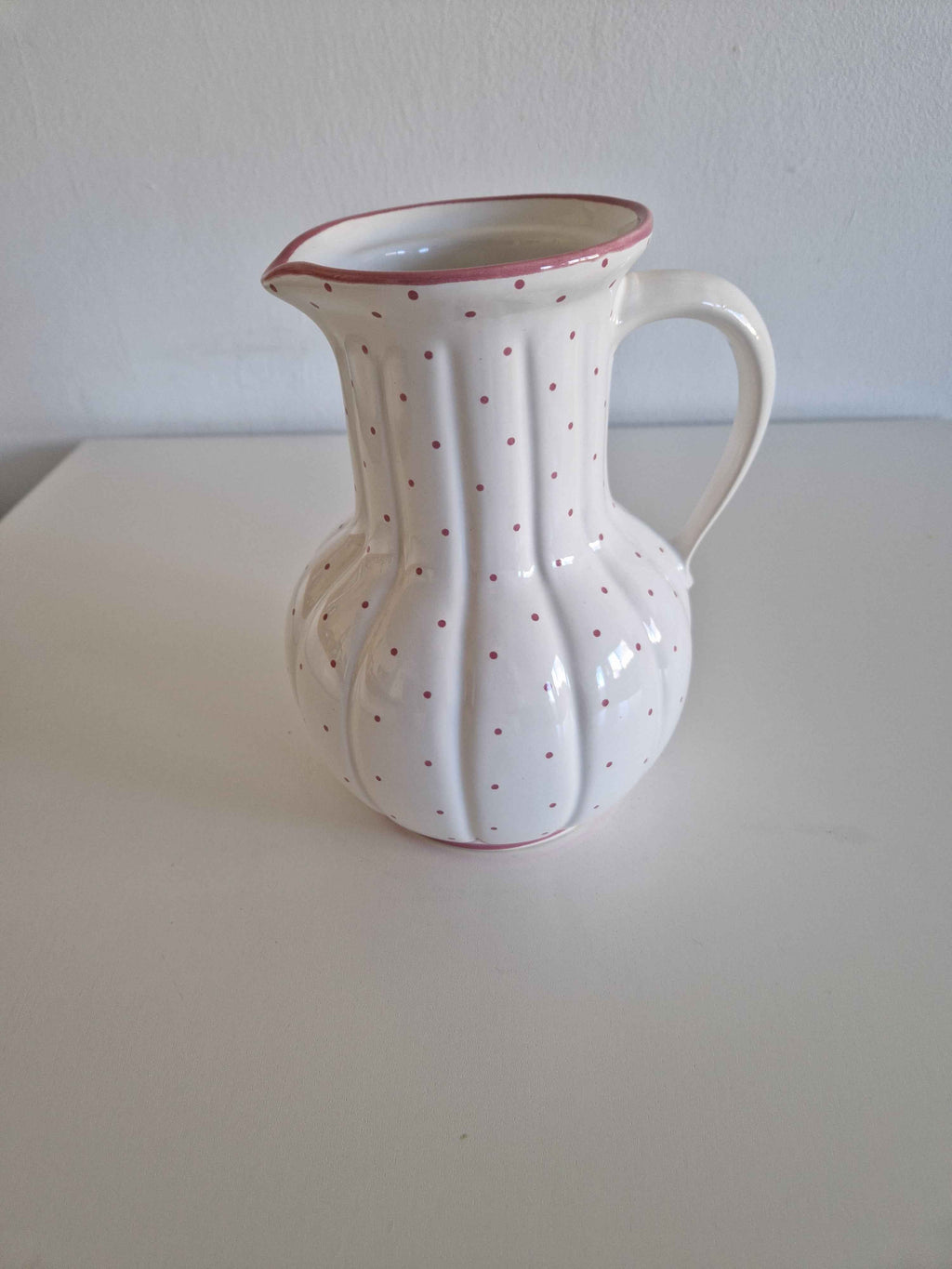 Vintage Gmundner Keramik Jug - Beautiful Rotgeflammt Red Dot Pattern