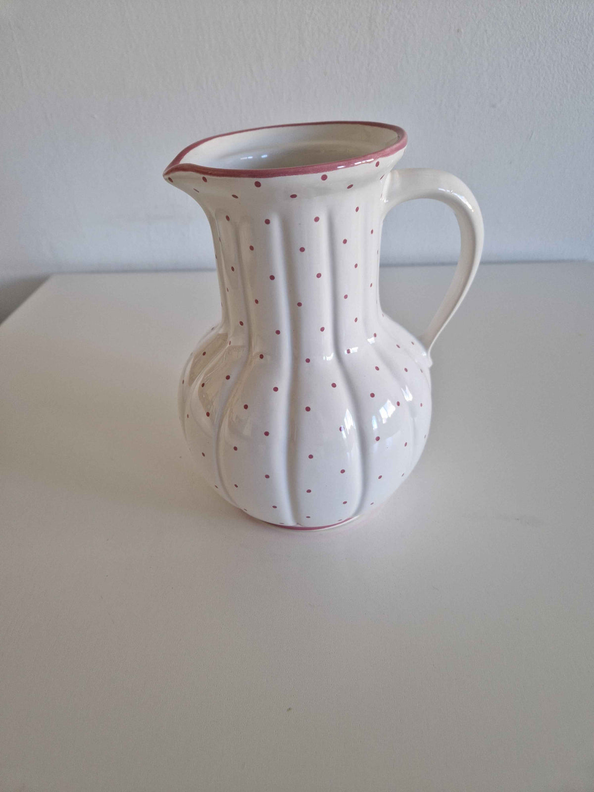 Vintage Gmundner Keramik Jug - Beautiful Rotgeflammt Red Dot Pattern
