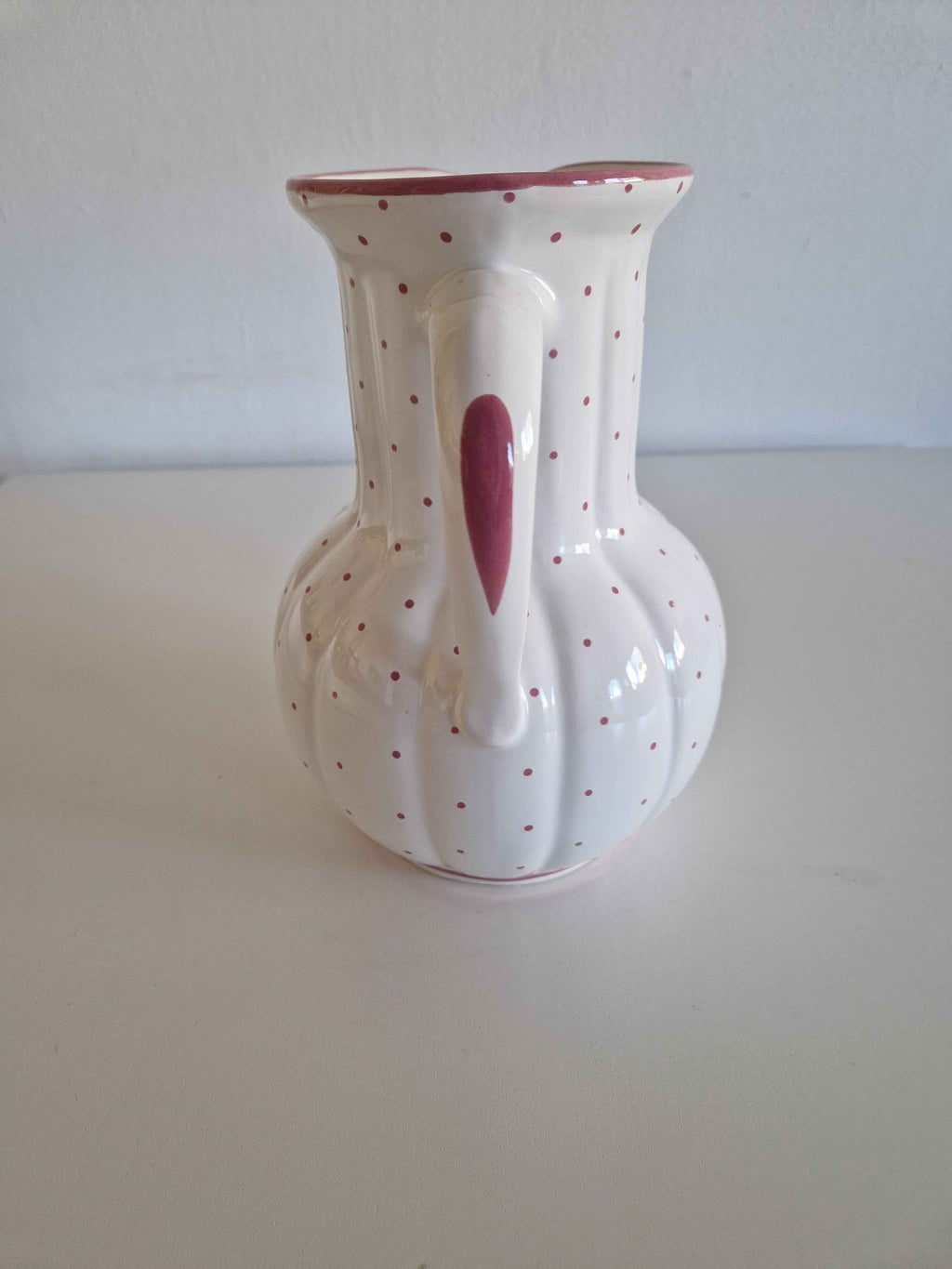 Vintage Gmundner Keramik Jug - Beautiful Rotgeflammt Red Dot Pattern