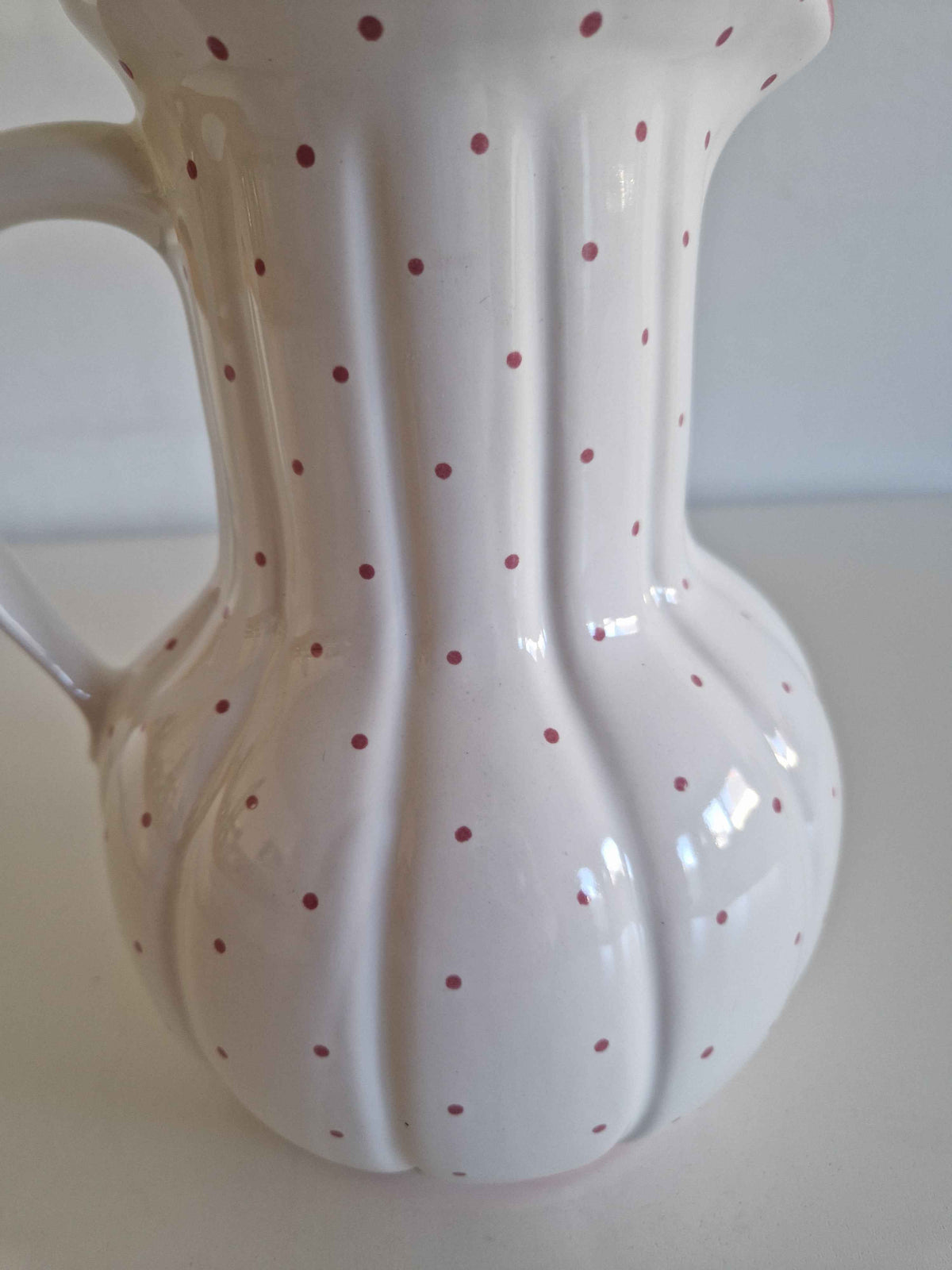 Vintage Gmundner Keramik Jug - Beautiful Rotgeflammt Red Dot Pattern