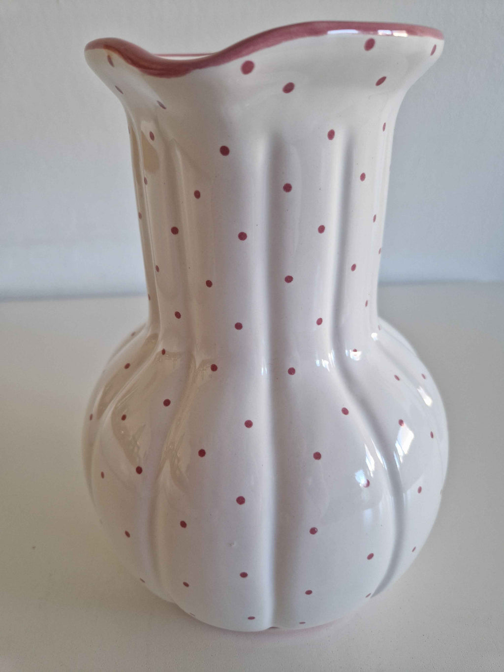 Vintage Gmundner Keramik Jug - Beautiful Rotgeflammt Red Dot Pattern