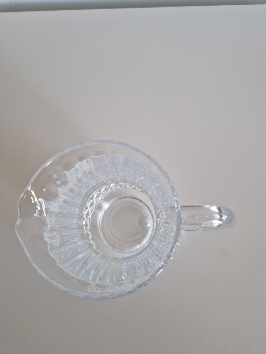 Vintage Cristal d'Arques Kristallkanne | Diamant-Noppen- & Rillenschliff | Französische Kristallkanne, ca. Mitte-Ende 20. Jahrhundert