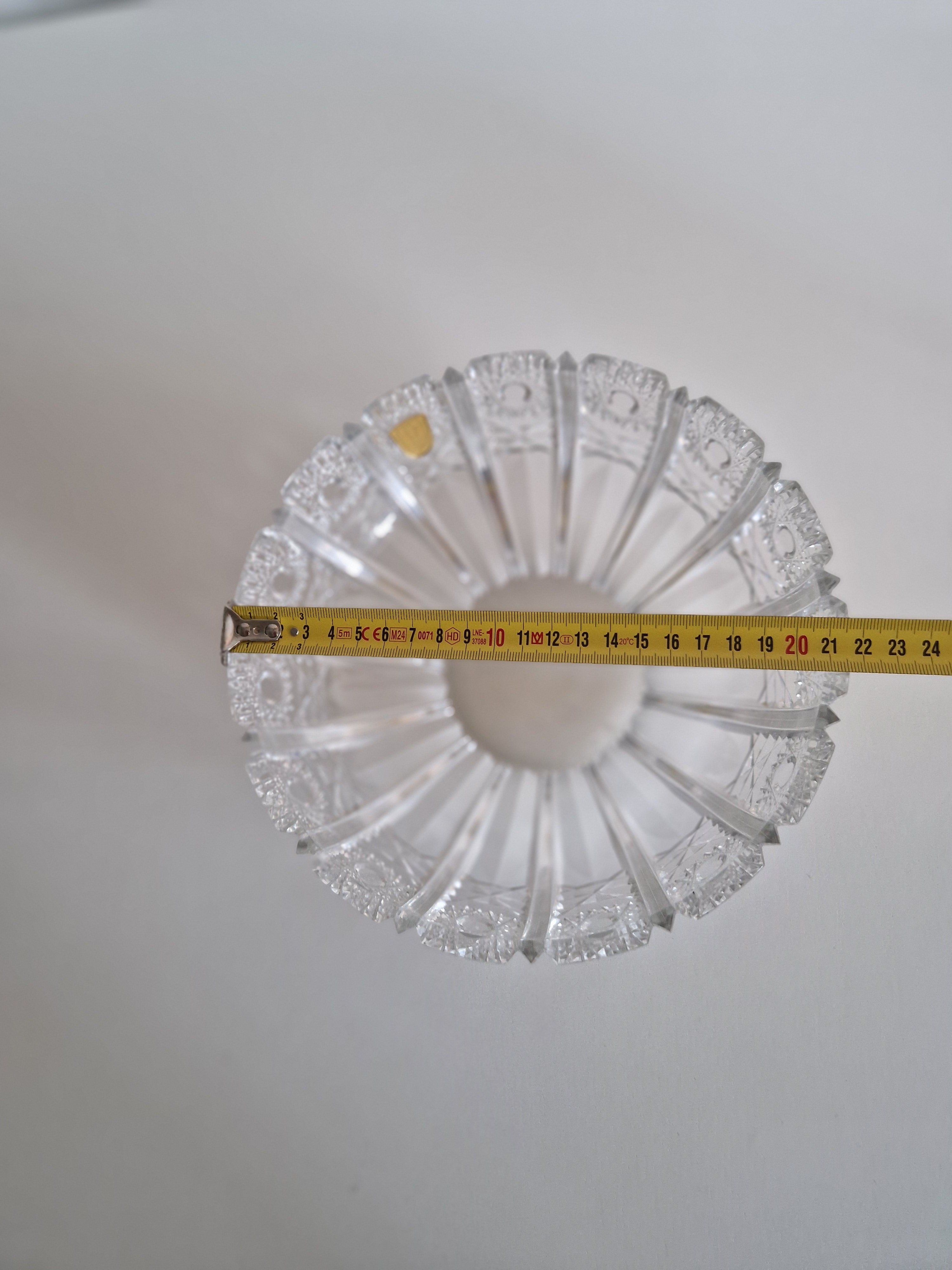Vintage Austrian Hand-Cut Lead Crystal Bowl | 24% Bleiglas | Brilliant Star & Fan Pattern, c. Mid-Late 20th Century