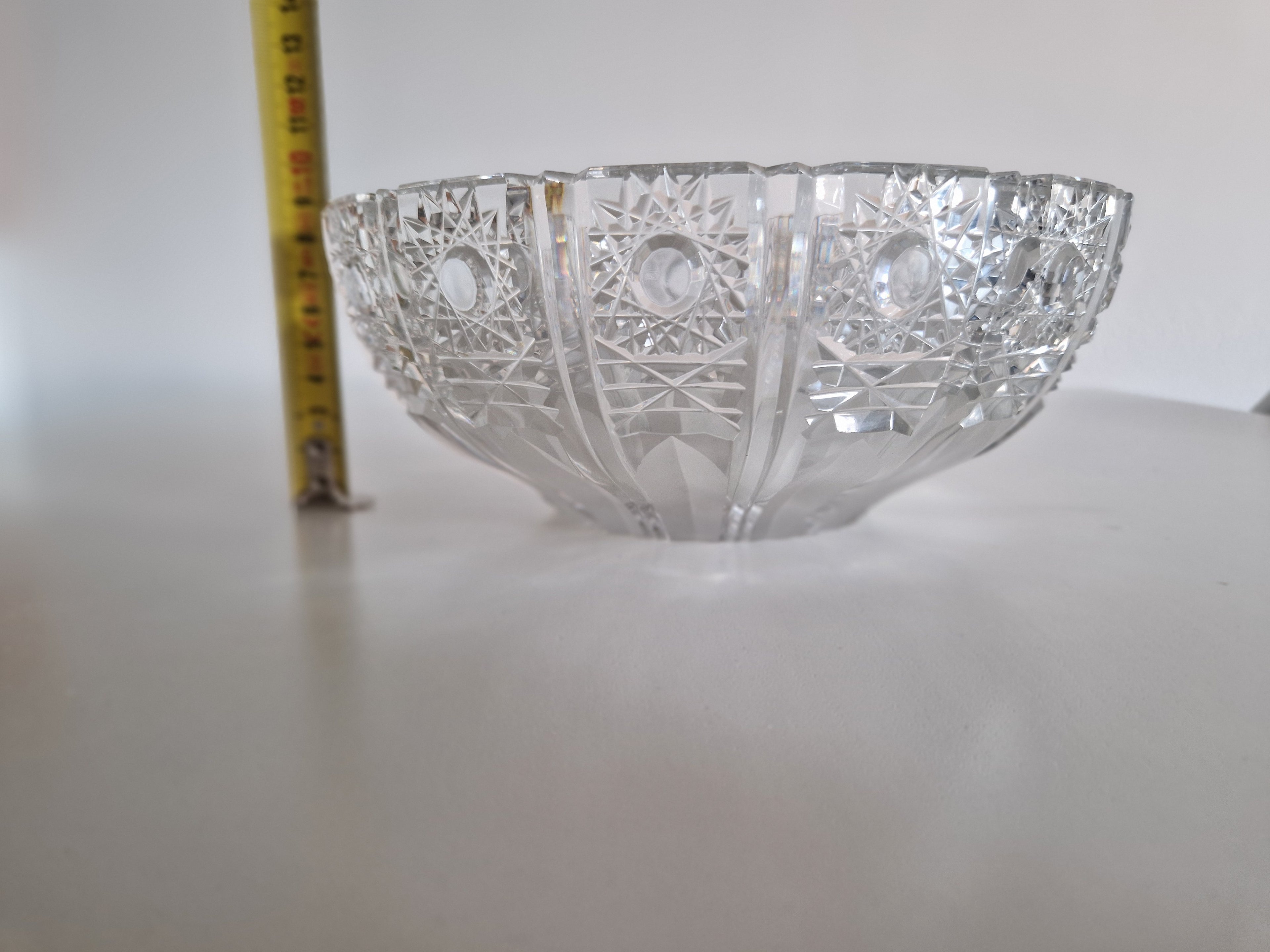 Vintage Austrian Hand-Cut Lead Crystal Bowl | 24% Bleiglas | Brilliant Star & Fan Pattern, c. Mid-Late 20th Century