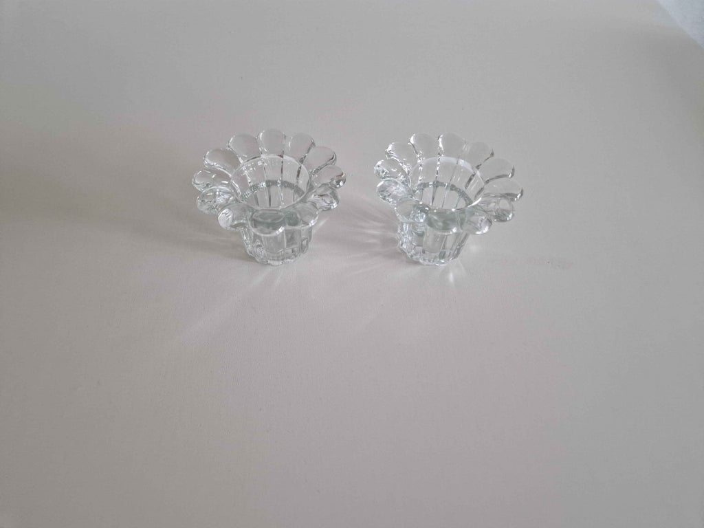 Vintage Crystal Tealight Holders Set of 2 - Elevate Your Home Décor