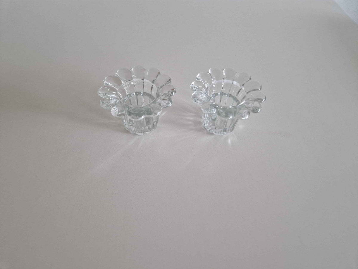 Vintage Crystal Tealight Holders Set of 2 - Elevate Your Home Décor