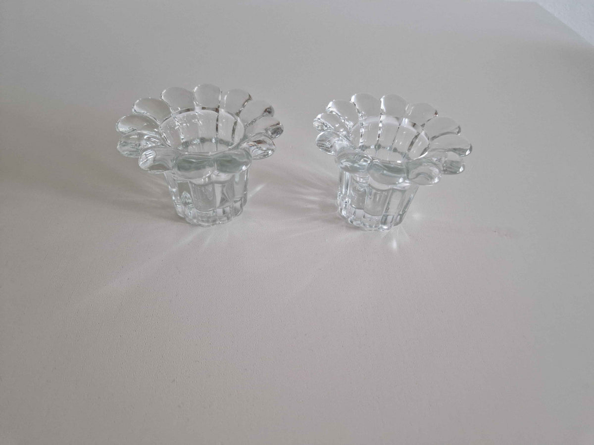 Vintage Crystal Tealight Holders Set of 2 - Elevate Your Home Décor