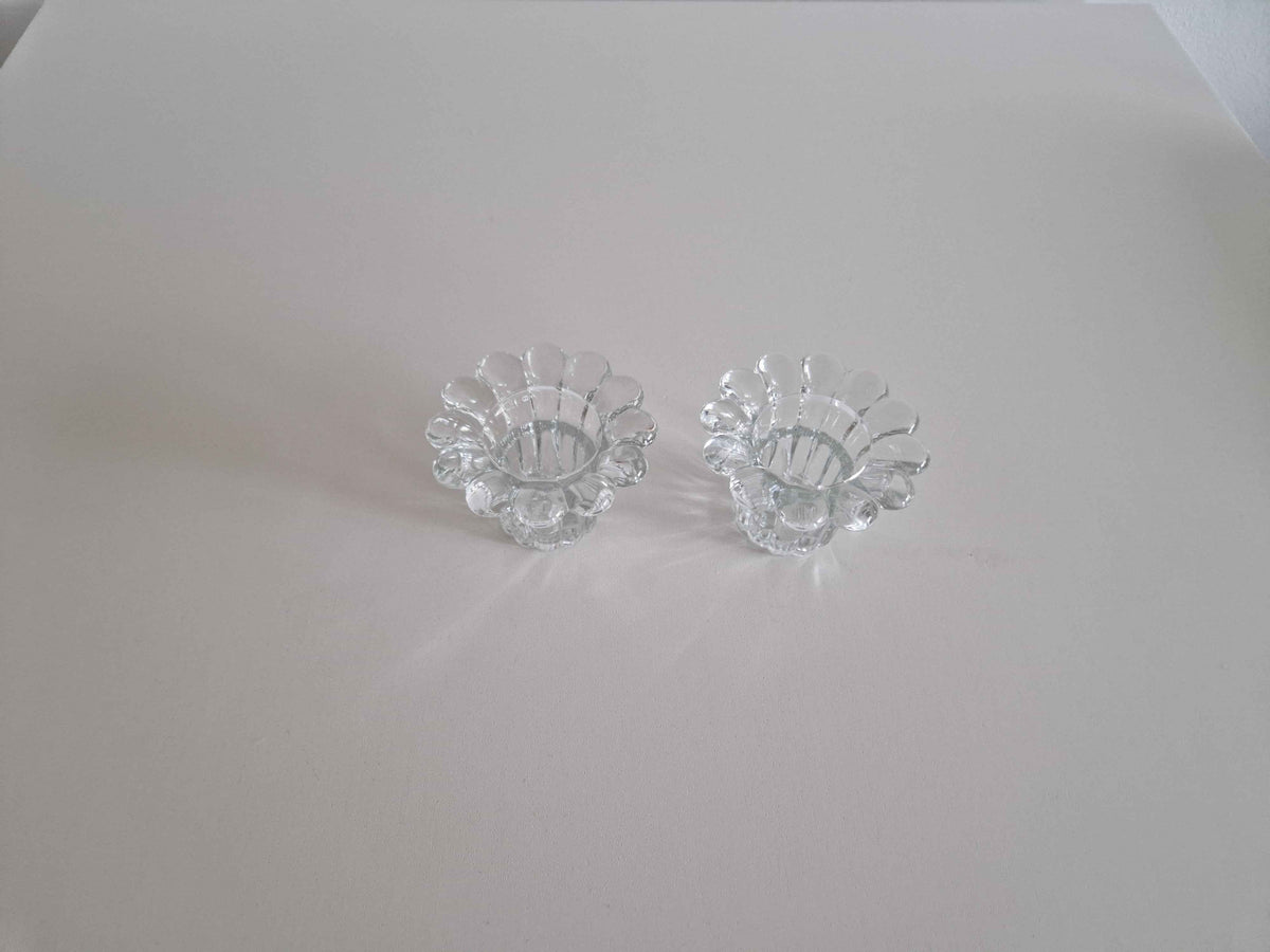 Vintage Crystal Tealight Holders Set of 2 - Elevate Your Home Décor