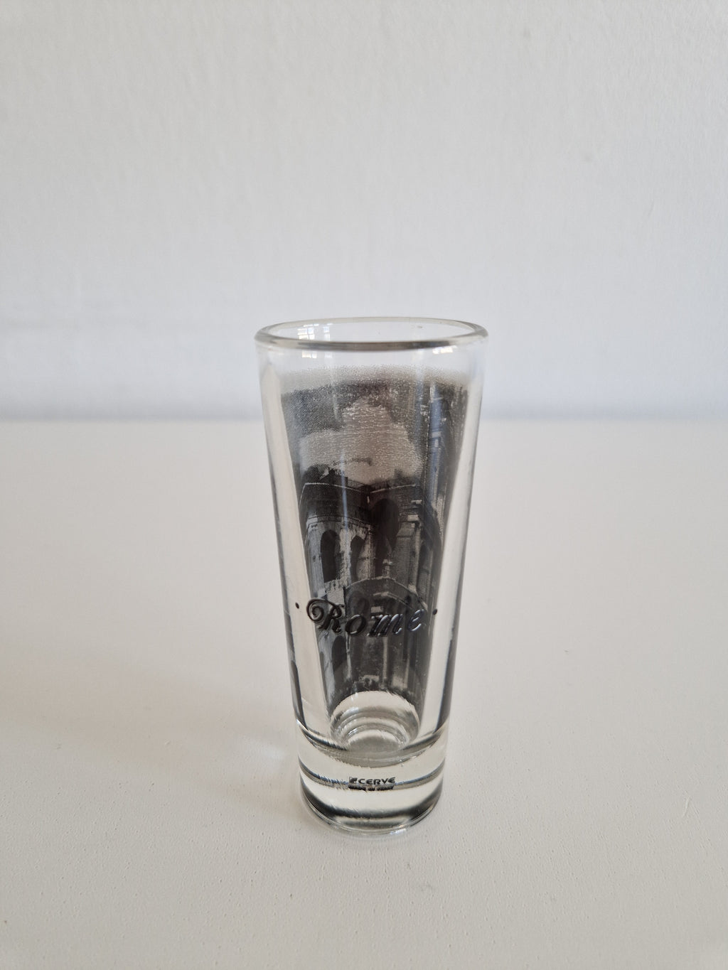 Lot de 6 verres à shot vintage Roma — Imprimé Colisée, Cerve Italie
