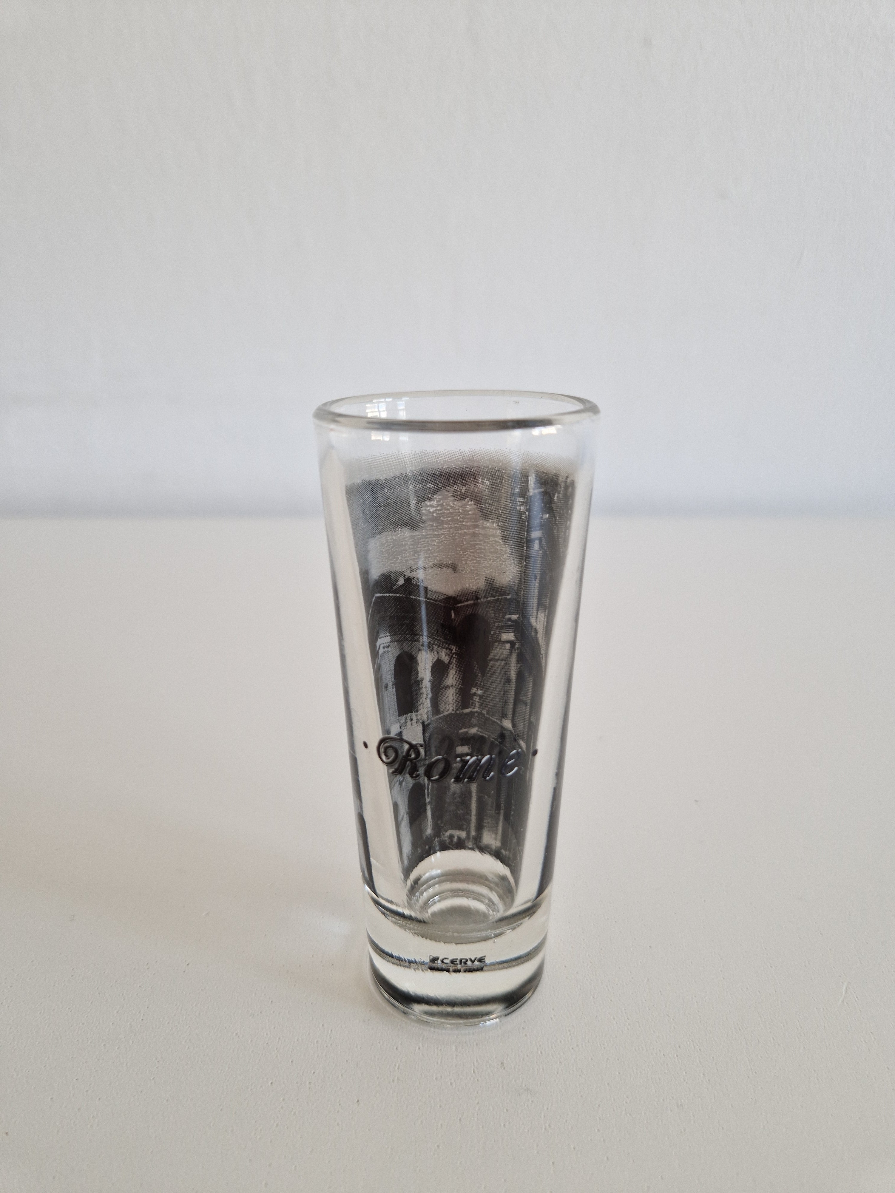 Lot de 6 verres à shot vintage Roma — Imprimé Colisée, Cerve Italie