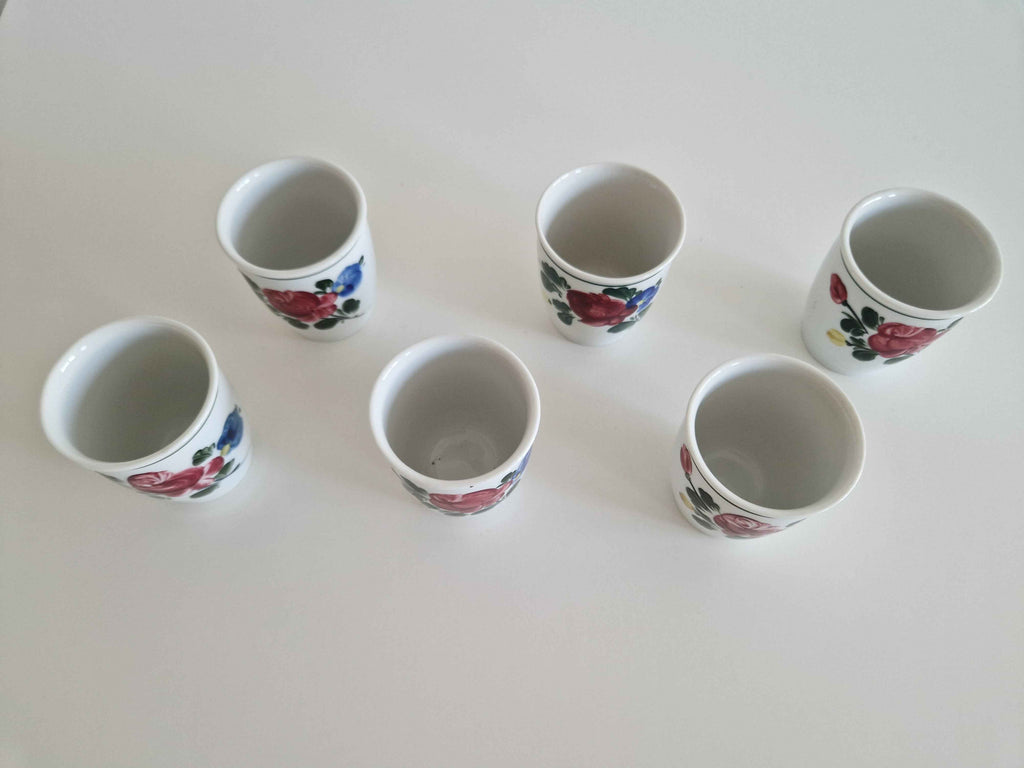 Authentic Vintage Porcelain Schnapps Cups Set – Hand-Painted Lilien Porzellan from Austria