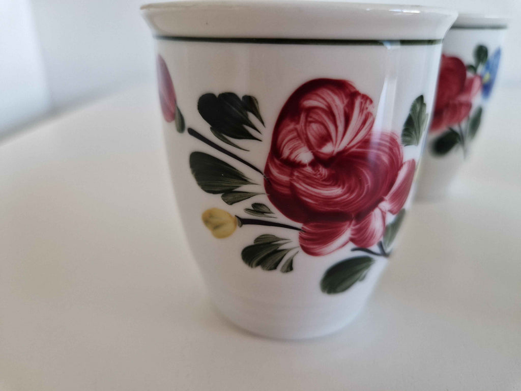 Authentic Vintage Porcelain Schnapps Cups Set – Hand-Painted Lilien Porzellan from Austria
