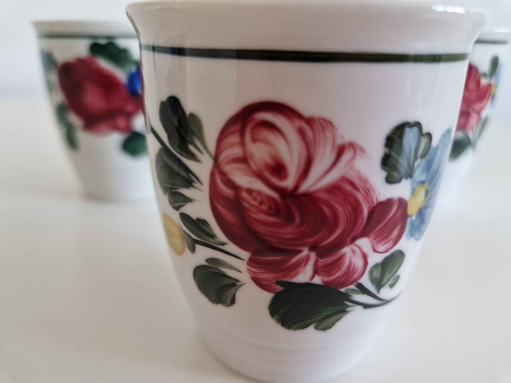 Authentic Vintage Porcelain Schnapps Cups Set – Hand-Painted Lilien Porzellan from Austria