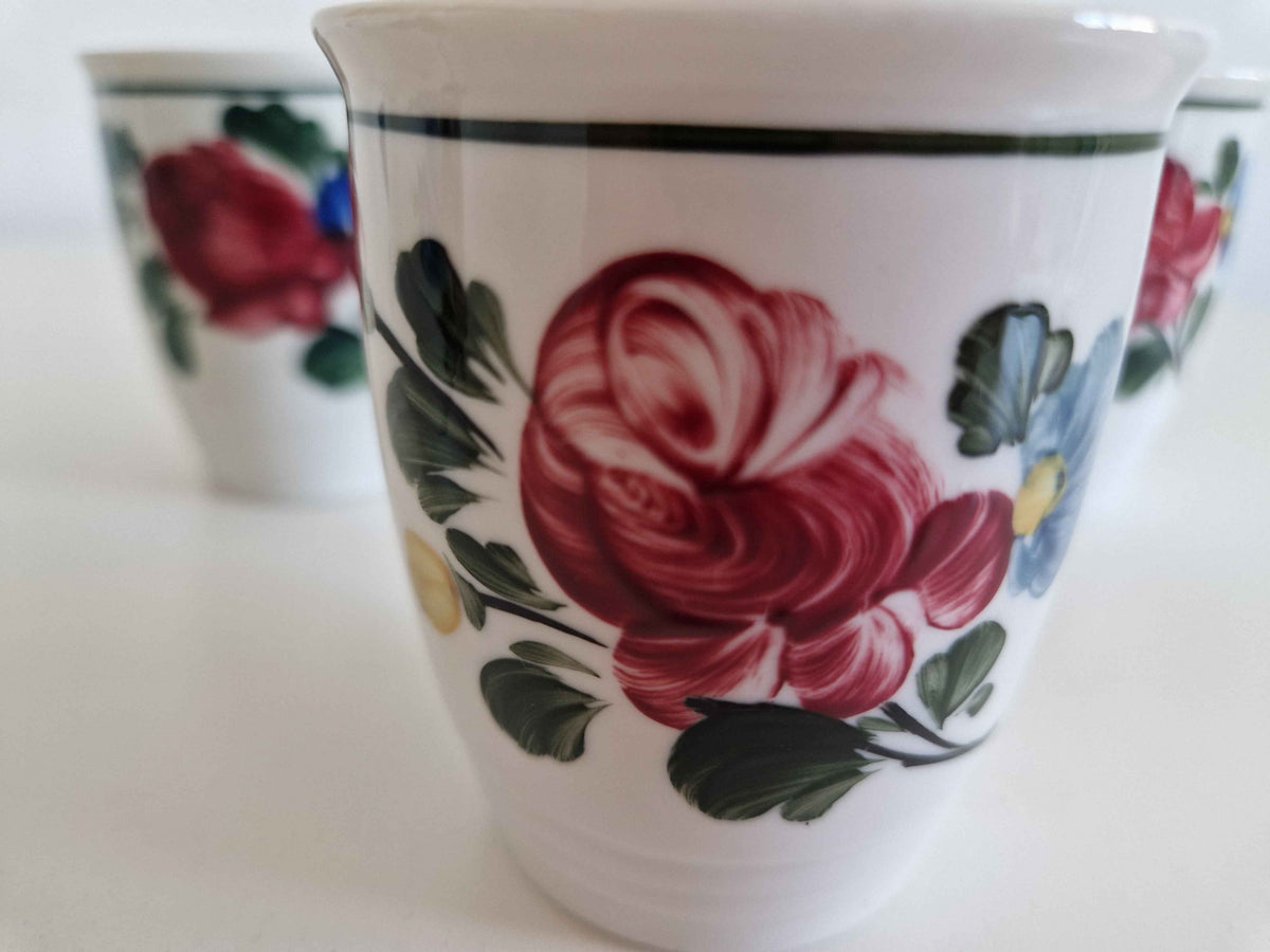 Authentic Vintage Porcelain Schnapps Cups Set – Hand-Painted Lilien Porzellan from Austria