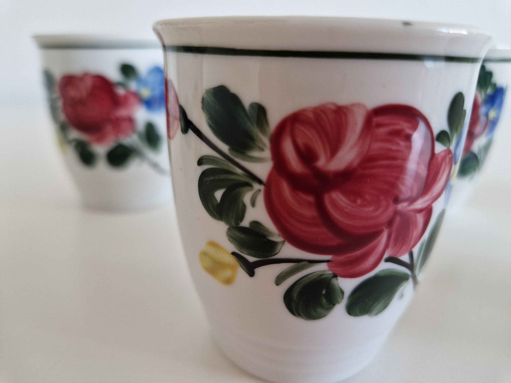 Authentic Vintage Porcelain Schnapps Cups Set – Hand-Painted Lilien Porzellan from Austria