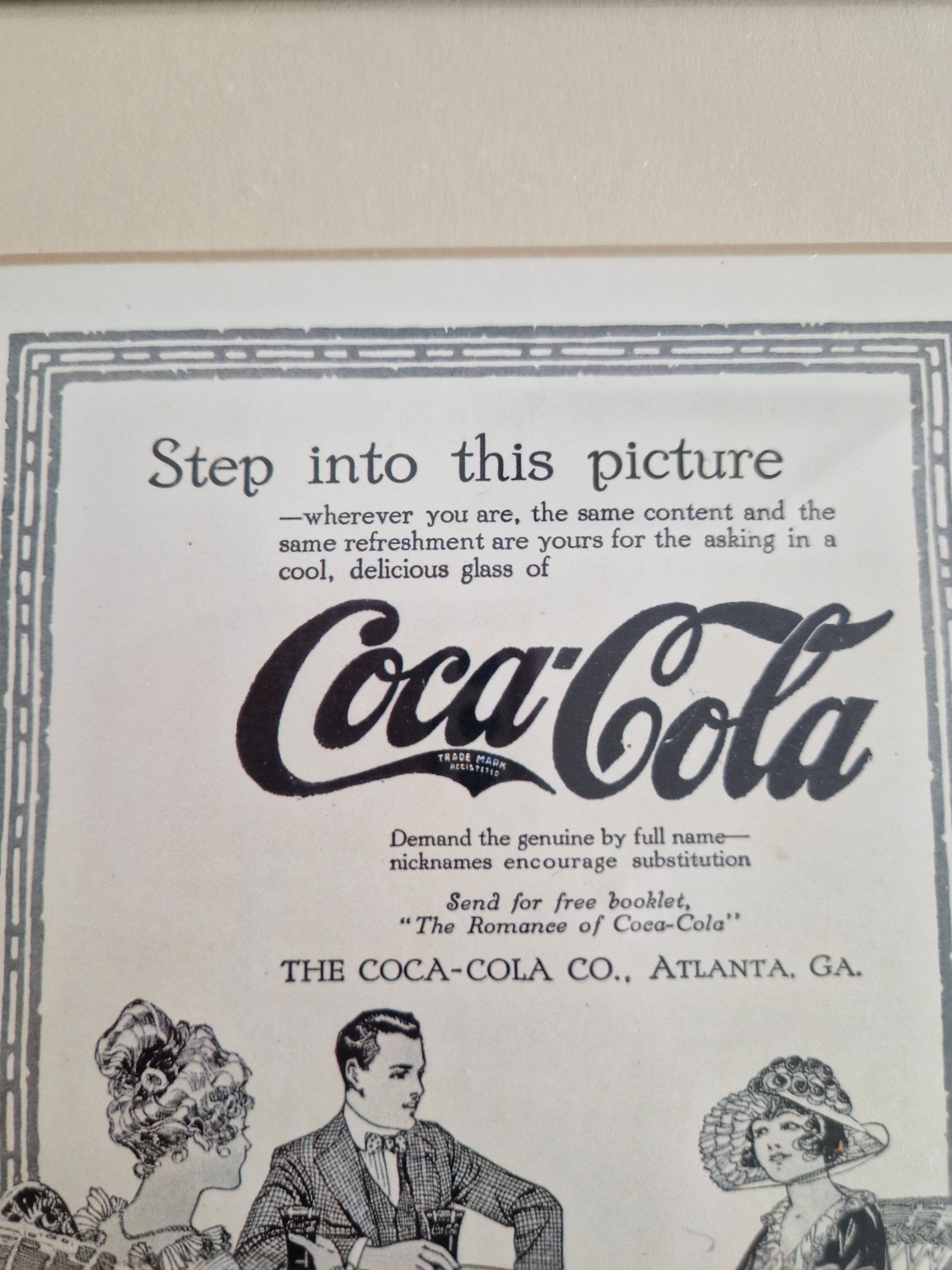 Framed Vintage Coca-Cola Advertisement – “Step Into This Picture”, 1992 Authorised Reprint